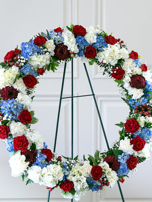 Aquaform Wreath with patriotic flowers